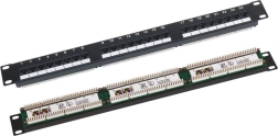 Patch panelis UTP kat. 6, 19" 1U, 24× RJ45, LSA