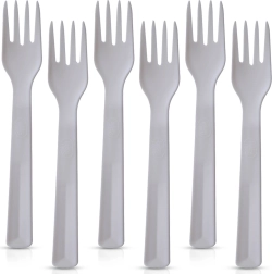 SANDY plastic dinner forks, grey, 18 cm, 6 pcs