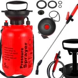 Spiediena dārza smidzinātājs 5 l ar garu šķēpu un plecu siksnu