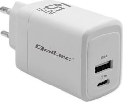 Qoltec 45W GaN lādētājs balts