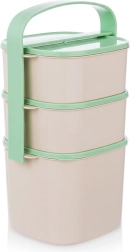 Plastic three-tier lunch tiffin 2 l + 2× 1.15 l