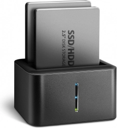 Axagon mini dokstacija 2× 2.5" SATA SSD/HDD ar klonēšanas funkciju