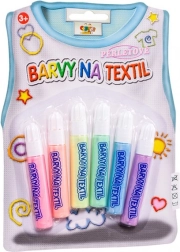 Creatoys pērļainas tekstila krāsas, komplekts 6 gab.