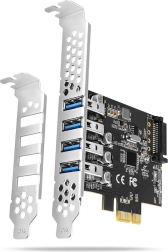 PCIe USB 3.2 Gen 1 kontrolieris ar 4 pieslēgvietām, UASP, Renesas čipkopa, SATA barošana