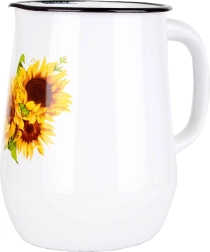 Emaljēta krūka 2,5 l ar saulespuķu dekoru