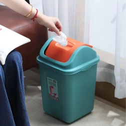 Plastmasas atkritumu šķirošanas spainis ar atveramu vāku 10 l – tirkīza