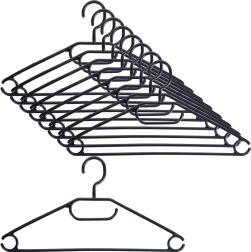 Melnas rotējošas drēbju pakaramās 10 gab.