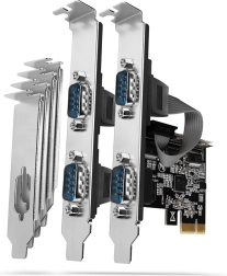AXAGON PCIe kontrolleris ar 4× RS-232 sērijas portiem