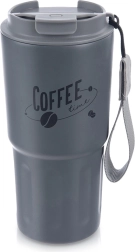 Termokrūze kafijai 590 ml Coffee Time – pelēka, nerūsējošais tērauds