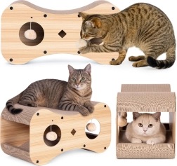 Scratching post for cats with house and bed Petsi