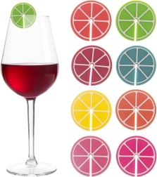 Silikona marķieri glāzēm un kausiņiem, 8 gab.