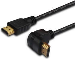 Savio leņķa HDMI kabelis v1.4 3D 4K 1,5 m, zelta krāsā