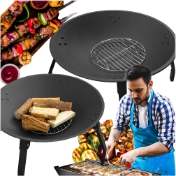 Pārnēsājams dārza ugunskurs 55 cm, melns tērauds