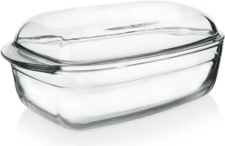 Stikla cepamtrauks ar vāku 2,9 l, 32,5 × 19 × 13 cm