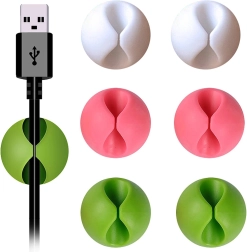 Pašlīmējoši silikona kabeļu turētāji – 6 gab. komplekts