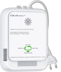 Gāzes un oglekļa monoksīda (CO) noplūdes detektors ar 85 dB signalizāciju un LED