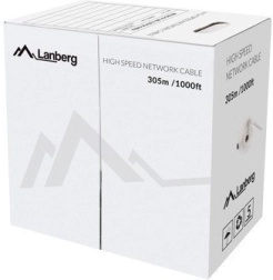 Lanberg UTP kabelis Cat 5e CU 305 m, viendzīslas, zils, FLUKE sertifikācija