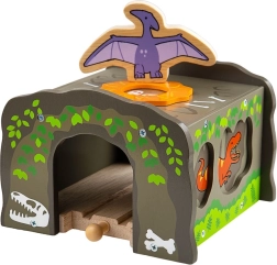 Bigjigs Rail dino tunelis t. rex koka vilcienu sliežu sistēmām