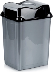 Plastmasas atkritumu tvertne 28 l ar atveramu vāku, pelēka