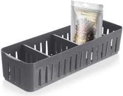 Garšvielu organizators ar izņemamām starpsienām, pelēks 32 × 10,5 × 7 cm
