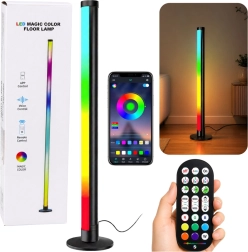 RGB LED stūra stāvlampa 90 cm ar mūzikas režīmu, lietotni un tālvadības pulti