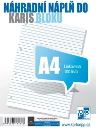 A4 karis bloka rezerves ieliktņi, līniju, 100 lapas