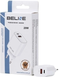 Kompakta tīkla lādētājs 20W USB-C + USB-A, balts