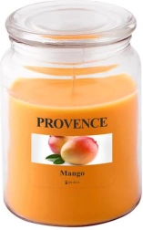 Aromātiskā svece stikla traukā PROVENCE mango 95 stundas