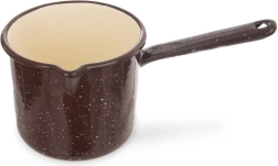 Emalēts katliņš brūns 12 cm, 1,2 l