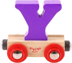Koka vagoniņš ar burtu Y BIGJIGS RAIL