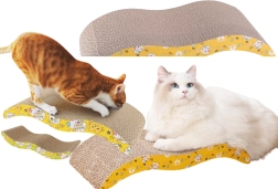 Ekoloģisks kartona skrāpēšanas guļamkrēsls kaķiem