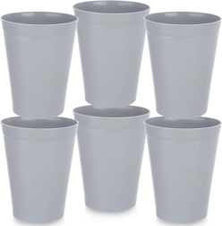 SANDY Grey Plastic Cups 300 ml, 6 pcs