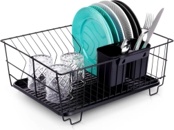 Melns trauku notecinātājs 40 × 33 × 17 cm