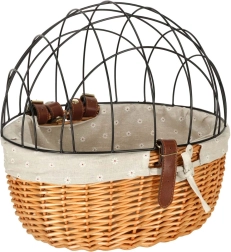 vītolu grozs velosipēdam ar metāla būri sunim un kaķim