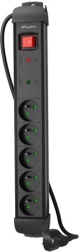Lanberg Surge Protector with 5 sockets, 3m cable, black