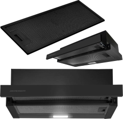 Telescopic range hood 50 cm black BERDSEN