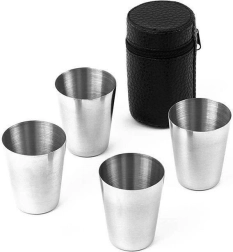 Nerūsējošā tērauda šoti maciņā, 30 ml, 5 daļu komplekts