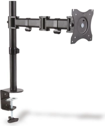 Desk monitor mount with arm and clamp, 1x up to 27", 8 kg, 360° swivel and tilt (pivot)