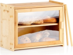 Bambusa divlīmeņu maizes kaste ar knaiblēm 40 × 20 × 31 cm