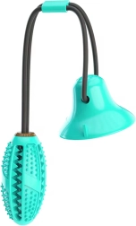 Interaktīva suņu rotaļlieta ar piesūcekni un kārumu dozēšanu, zobu kopšanas košļene – tirkīza