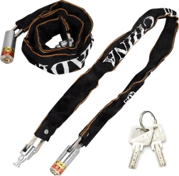 Tērauda ķēdes slēdzis velosipēdam un motociklam 125 cm ar 2 atslēgām