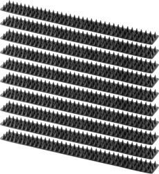 Plastmasas tapas pret putniem, melnas, 50 × 4,3 cm, komplekts 10 gab.