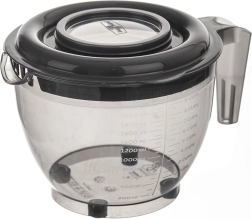 Maisīšanas bļoda ar vāku un mērtrauku 2,5 l, pelēka