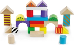 Koka celtniecības klucīši spainītī – 50 detaļas