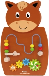 Koka aktivitāšu dēlis zirgs - VIGA Montessori
