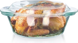 Karstumizturīga stikla bļoda ar vāku 1 l + 270 ml