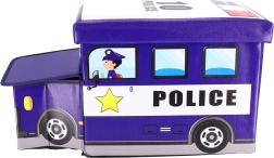 Uzglabāšanas kaste rotaļlietām ar tabureti – policijas auto