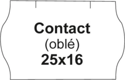 Ovālās cenu etiķetes CONTACT, baltas 25 × 16 mm, rullītis 1125 gab.