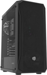 PC korpuss FURY SHOBO SH4F Midi Tower ar rūdīto stiklu, melns
