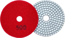 Komplekts ar 10 dimanta pulēšanas diskiem 80 mm gresam un flīzēm, sausai un mitrai apstrādei, Velcro stiprinājums, graudainība 500